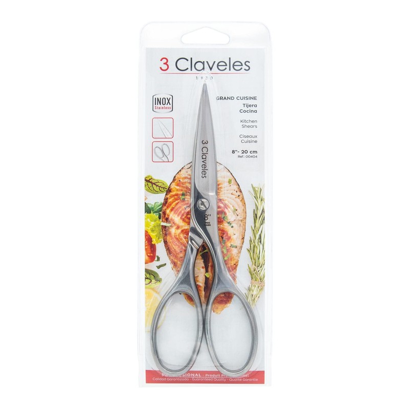 3 claveles 404 – 8 Inch Kitchen Scissors, Stainless Steel