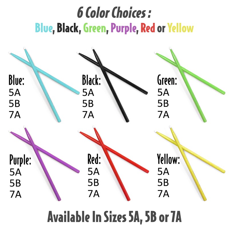 Performance Plus Practice Nylon Tip Wood Drumstick Red-Size 5A (P5AR)