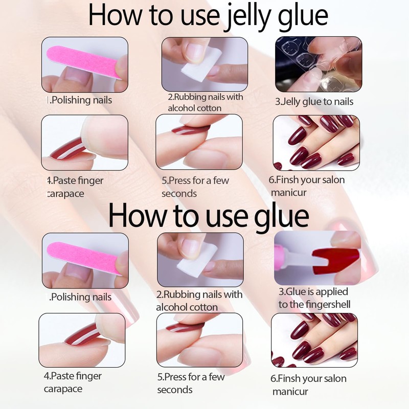 Hrnsnails White Press On Nails, Short Square Glue On Nails