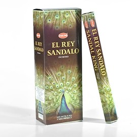 Sandal King - Box of Six 20 Stick Tubes, 120 Sticks Total - HEM Incense