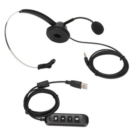 H360‑3.5‑U901 Single Ear Customer Service Headset Adjustable Volume Mute Unilateral Headset with USB Sound Card