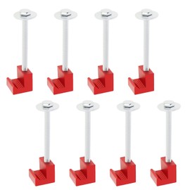 FORWODE 8PCS Truck Tool Box Mounting Kit, Red J Hook Truck Crossover Tool Boxes for Bed of Truck Aluminum Pickup Toolbox Rail Mounting Kit for Fix Tool Boxes Tie Downs Comes With Fastening Nuts