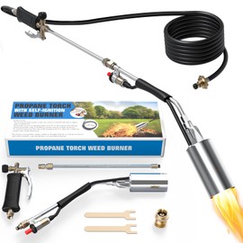 Propane Torch with 11.5 FT Hose, 1,800,000 BTU Self Igniter Weed Torch for Weeding, Roof Asphalt, Melting Snow, Road Marking