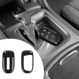 JeCar Carbon Fiber Key Fob Cover Fit for 2015+ Dodge Challenger / 2011+ Charger / 2014+ Durango / 2011+ Chrysler 300 Key Fob Shell Protector Remote Control Smart Key Case