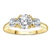 JewelryPalace Three Stone Round 1.4 Carat Moissanite Ring Women's Engagement