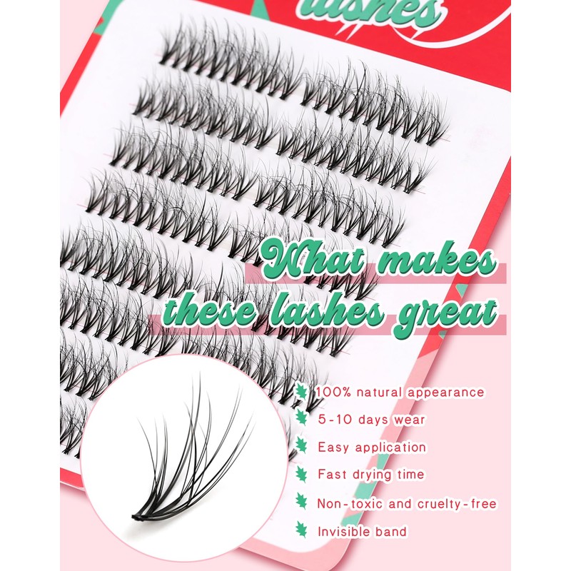 Wispy Eyelash Clusters, Natural DIY Cluster Eyelash Extensions, 7 Pairs,