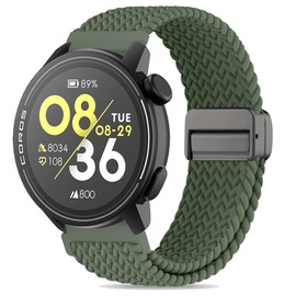 Koazon Braided Stretchy Nylon Magnetic Clasp Watch Band Compatible with Coros Pace 3/Pace Pro Smartwatch,Soft Elastic Adjustable Quick Release Sport Strap for Coros Apex 2 Pro/Pro/46mm Women Men