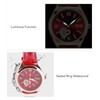 Women Watch Wine Red Mechanical Watch Luminous Waterproof Hollow Heart
