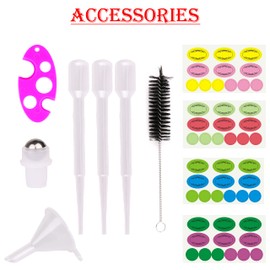 inice inice 24 Pack,10ml Roller Bottles for Essential Oils Cobalt Blue Glass Stainless Steel Roll On Ball Bottles for Travel