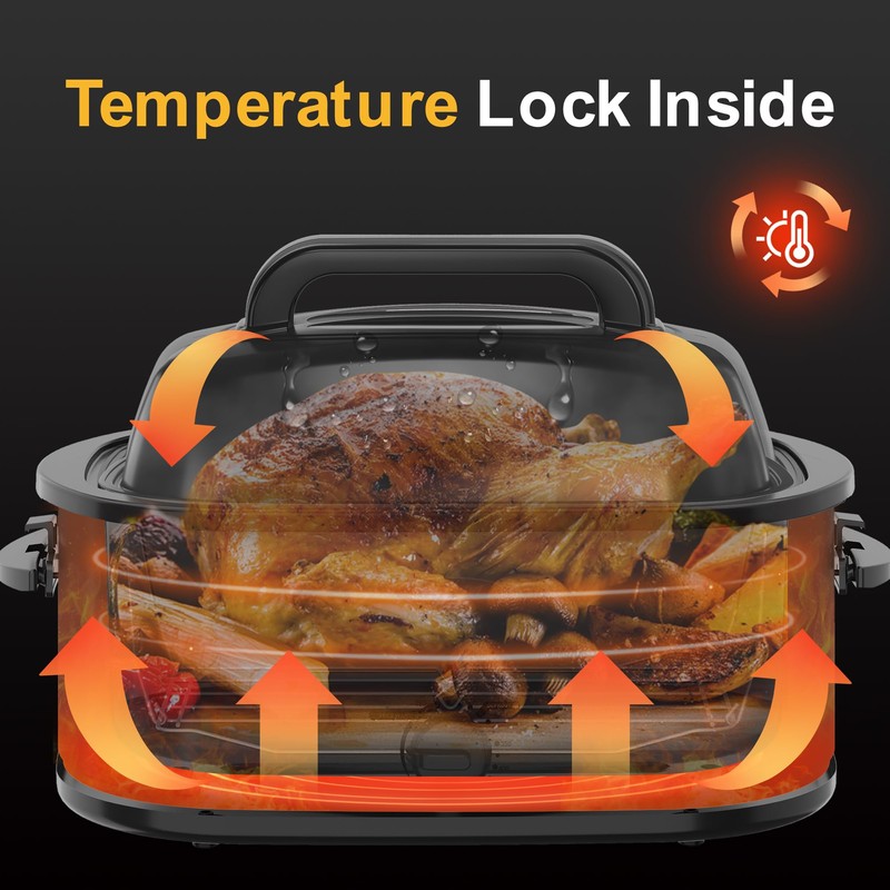 Electric Roaster Oven 26 Quart, Electric Turkey Roaster with Viewing
