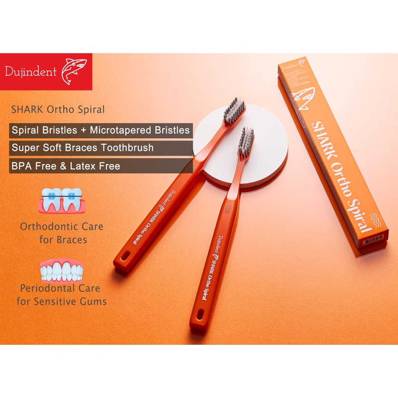 DUJINDENT Orthodontic Toothbrush for Braces [1 Pack] V Trim Cutting