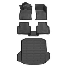Alfombrillas y forro de carga para Volkswagen Jetta 2019-2026, juego de alfombrillas automotrices todo clima de TPE para VW Jetta, accesorios impermeables, negro