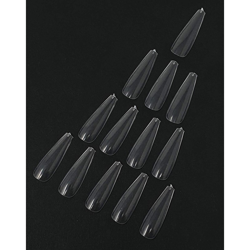 Kiara World 500pcs Clear Ballerina Coffin Full Cover Artificial False