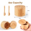 Timtopno Salt Cellar, 2PCS Salt Container Bamboo Salt and Pepper