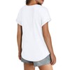 WEESO Womens Tops Crew Neck Rolled Short Sleeve White T