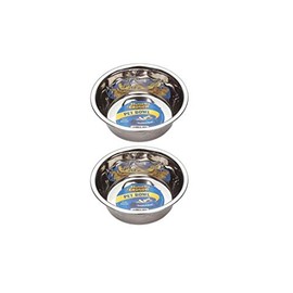 Munch & Crunch 2 X Stainless Steel 21cm Dog Bowl for Small Medium & Large Dogs, Pets Feeder Bowl and Water Bowl Perfect For Any Pets, Cats & Dogs Pack of 2