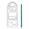 Vicloon Geometric Ruler, Multifunctional Geometric Ruler, Transparent Mathematics Drawing Ruler,
