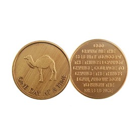 One Day at A Time (ODAT) - Camel - Bronze AA (Alcoholics Anonymous) -ACA-AL-ANON - Sober / Sobriety /Affirmation / Desire / Medallion / Coin / Chip