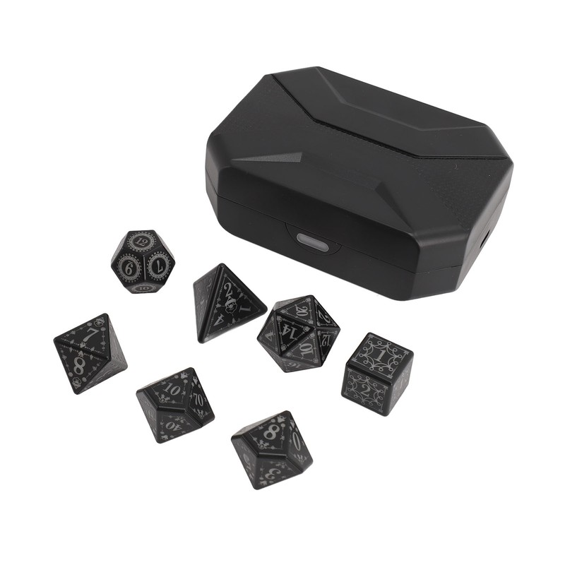 7pcs Light Up LED Dice Set Glowing Polyhedral Dice with