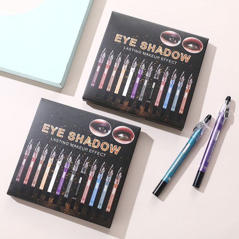 12 Color Eye Shadow Pen Glitter Eyeliner Eye Shadow Pencil