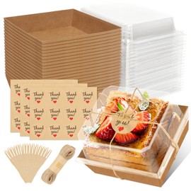 ZYFOTZUN 24 Pack Small Charcuterie Boxes with Clear Lids, Paper Mini Charcuterie Box To Go, Disposable Food Container with Lid, Dessert Boxes for Sandwich, Cookie, Sushi, Cake Slice, and Strawberries
