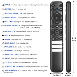 Replacement Remote Control for TCL Google TV – Compatible with TCL Q550G, Q650G, Q670G, Q750G, QM850G, S370G, S450G, S470G, S550G FHD, HDR, LED, UHD, and QLED Smart TVs