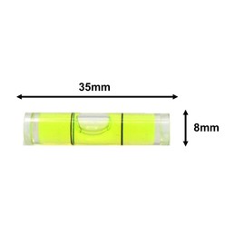 3 x Green Acrylic Bubble Level 35mm (L) x 8mm (D) Tube Bubble