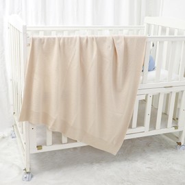 mimixiong Baby Blanket 100% Cotton Knit Baby Blankets Baby Gifts Baby Essentials for Newborn, 100 x 80 cm Baby Camel