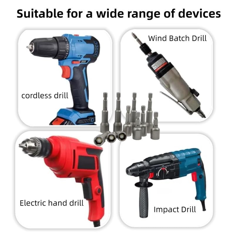 Screwdriver Nut Driver Bit,8mm Socket 65 Length,Metric Hex Wrench Socket