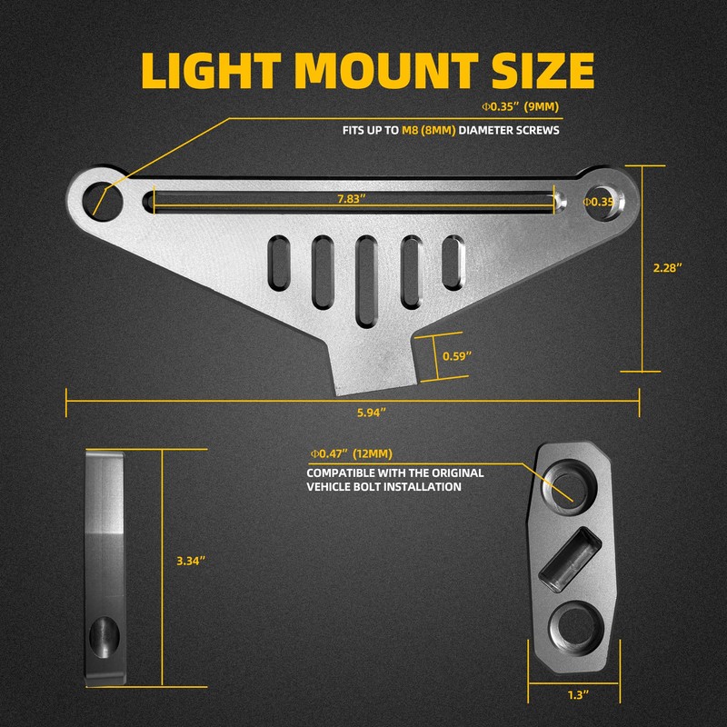 NKCELL POWER JK A-Pillar Windshield Hinge Mounting Dual Light Brackets