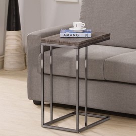 Weathered Grey Finish Expandable Snack Side End Table