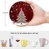 Britimes Christmas Coaster, Red Christmas Tree Set of 6, Drinks