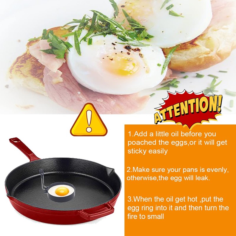 Pancake Ring for Griddle,2 Packs 6 Inch Egg Pancake Maker,Omelette
