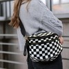 Generic Bum Bags for Women Crossbody, Black and White Checkered,