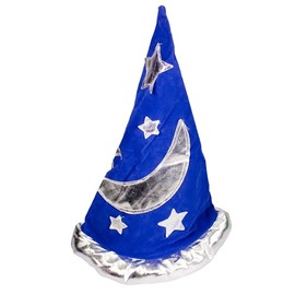 Windy City Novelties Blue Velvet with Silver Star Magical Wizard Party Hat