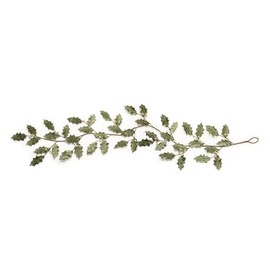 Melrose Glittered Holly Leaf Artificial Christmas Garlands - 5.75' x 6"" - Unlit - Set of 2, Green