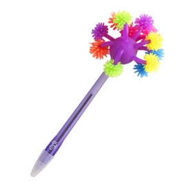 Tinc Novelty Light Up Pen | Kids Party Bag Filler | LED Pen Light with Bobble Head | Ballpoint Pen With Blue Ink | Functional and Fun For Kids and Grown-Ups | Purple
