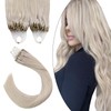 Ugeat Micro Loop Human Hair Extensions 16Inch Micro Ring Hair