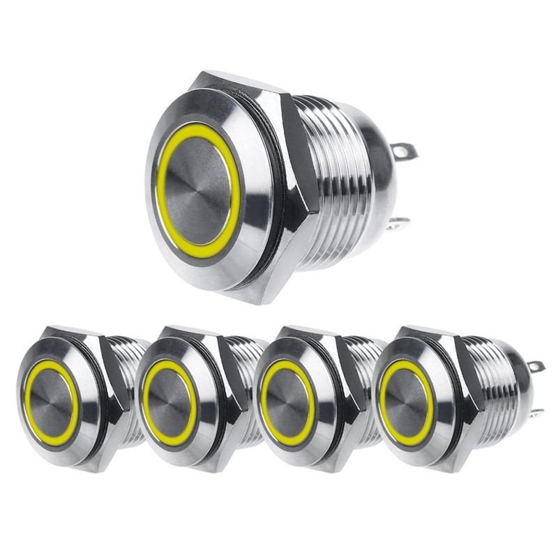 Larcele JSANKG-02 Waterproof Push Button Metal Mini Press Button with