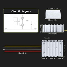 Power Supply Voltage Converter, DC 36 V / 48 V to DC 24 V 30 A 720 W IP67 Waterproof Voltage Converter with USB Port, Transformer Voltage Reducer Converter for Car Boat Truck Vehicle Solar System