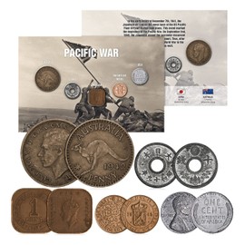 The Koin Club World War II Pacific 5 Coin Set - USA Japan Australia Malaya Dutch East Indies