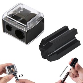 TokTech Sharpener, Flat Pencil Sharpener, Eyeliner Sharpener, Eyebrow Pencil Sharpener, 2 Hole Design Pencil Sharpener, 4 in 1 Eyebrow Pencil Assistant Tool, Makeup Tool, Portable Auxiliary Tool,