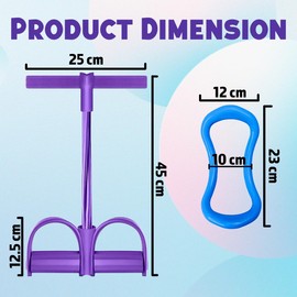 Tube Resistance Bands with Handle, Fitness Pull Rope with Fitness Ring - Ideal as Abdominal Exercise Equipment & Leg Exerciser, Pedal Resistance Bands with Handle (Purple)
