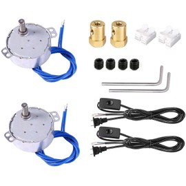 Synchronous Synchron Motor,Turntable motor,Cuptisserie motor,Turner motor with 7mm Flexible Coupling Connector Lamp Cord 50/60Hz AC100~127V 4W CCW/CW For Hand-Made, School Project, Model(2pcs 5-6RPM)