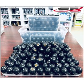 SB DISTRIBUTION LTD SBDs Black Phenolic ABS Plastic Ball Knob Female | 3/8"- 16 Thread Pitch 15/16" Depth 1-3/8" Diameter, 1-1/2" Height w/Brass Coated Metal Insert Heavy Duty 1.02 Oz