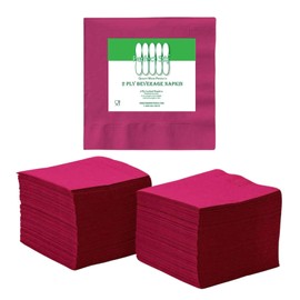 Perfect Stix - 2 Ply Burgundy-100ct 2 Ply Burgundy Napkin-100 Paper Cocktail Beverage Napkins, 2-Ply, Burgundy (Pack of 100)