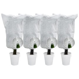 EAONE 4 Pack Plant Covers Freeze Protection, 47x71'' Winter Frosts Cloth for Outdoor Plants, Reusable Plant Blankets Drawstring Bags for Cold Frost Freeze Sun Protection Bird Insect Prevention, White