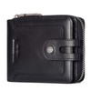 HUMERPAUL Mens Wallet Genuine Leather RFID Blocking Zipper Bifold Wallets