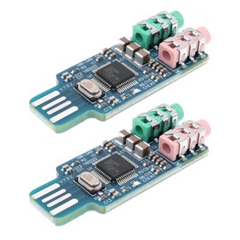 eMagTech 2pcs CM108 USB Sound Card Chip Drive Free Sound Card Convenient Stereo External Crystal Sound Card for Laptop Computer 49x19x8mm