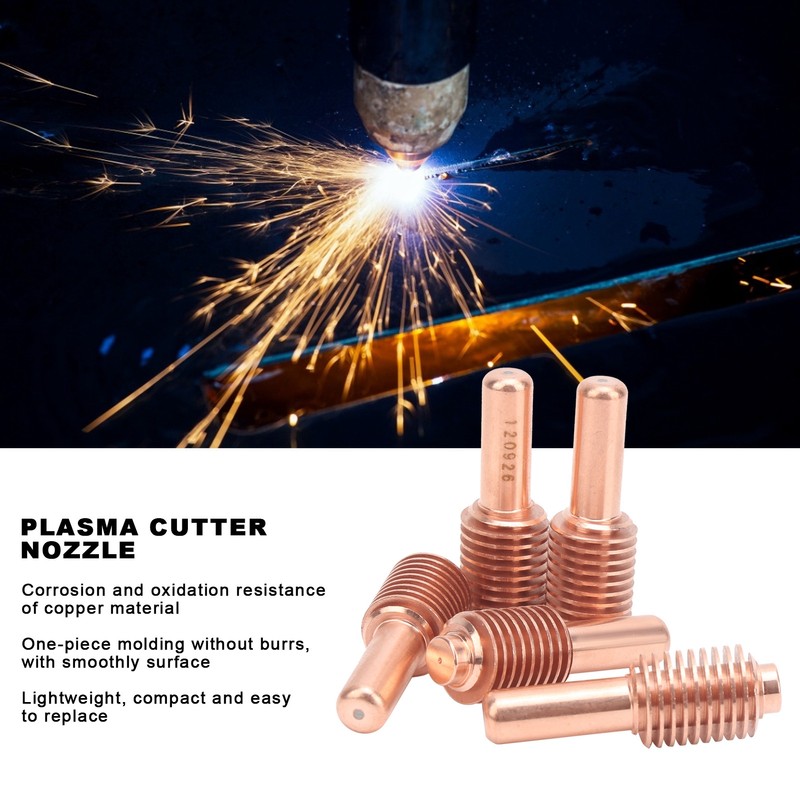 5Pcs Plasma Cutter Nozzle Cutting Consumable Tip Electrode Replacement Parts